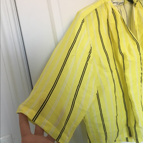 Apiece Apart Agata Stripe Shirred Blouse - Picture 3 of 4